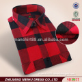 custom two pockets red & black check flannel shirts